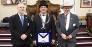 The Worshipful Master and Grand Lodge dignitaries