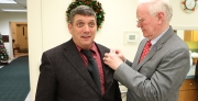 WB Harris receiving his Worshipful Master's pin