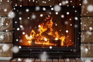 winter fireplace