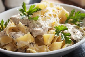 Italian chicken alfredo pappardelle pasta