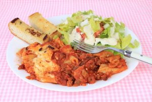 Lasagna And Garlic Bread