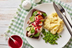 Open faced hot turkey sandwich