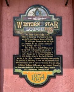 Western Star Lodge plaque